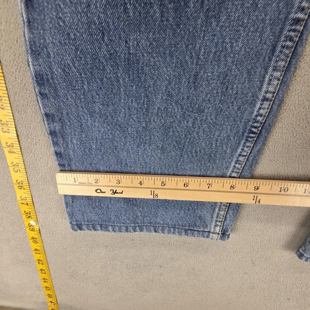 Vintage Levis‎ 521 Jeans Mens Blue Medium Wash Tapered Zip Fly Fits 33x27